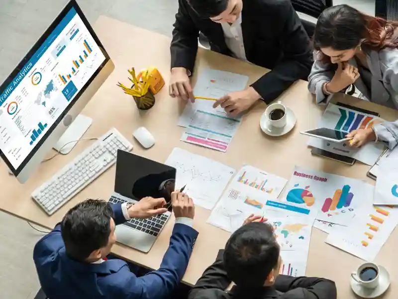 Computer software for website traffic analytics data on computer screen.